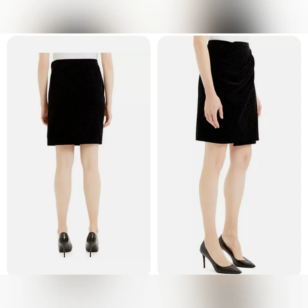 Theory - Pleat Wrap Skirt - Black/White - Picture 2 of 3
